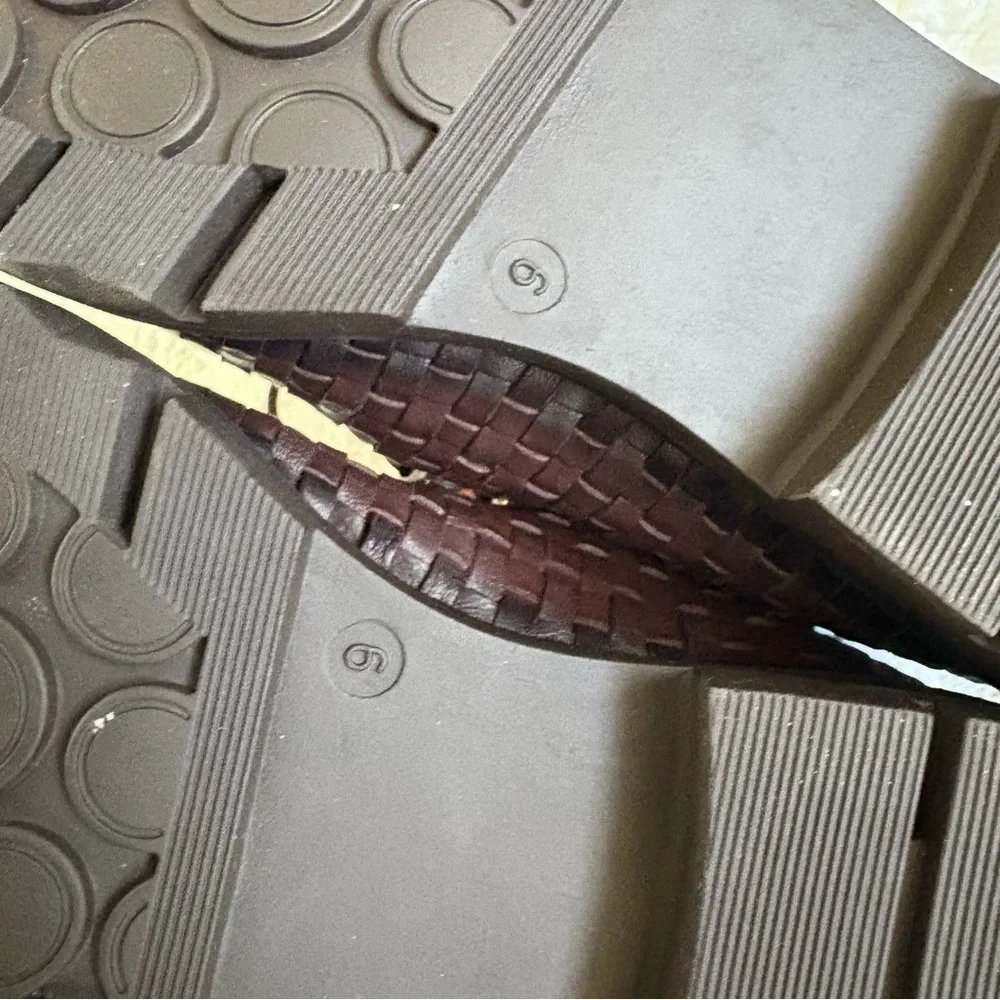 Vintage Foundry Clotilde chunky loafer Women’s 9 brown leather woven platform - Picture 4 of 16